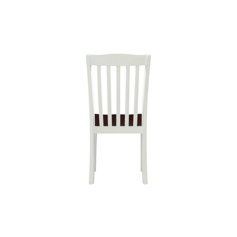 Dining Chair, White & Walnut (Set-2)