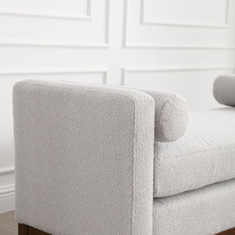 53.5"W Upholstered Bench with Bolster Pillows