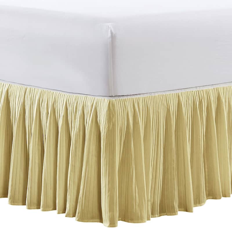 Serenta Pleated Bedskirt 18" Drop - King - Beige