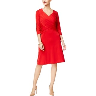 NY Collection Womens Plus Size Solid Ity 3//4 SLV Dress