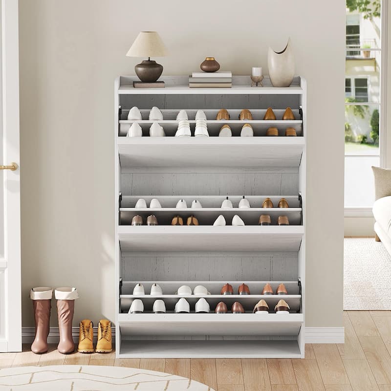 Drawer Wooden Shoe Cabinet with Adjustable Shelves