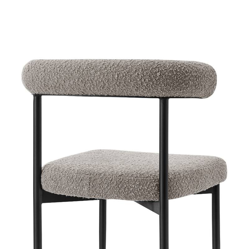 Set of 2 Upholstered Open Back Dining Chairs with Metal Legs - 20.50” x 23.50” x 30.50”