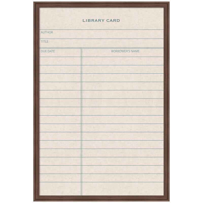 Kate and Laurel Framed Fabric Pinboard Linen Library Card Wall Organization - 26 x 38 - Brown