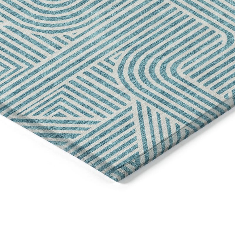 HomeRoots Abstract Transitional Rectangle Outdoor Rug