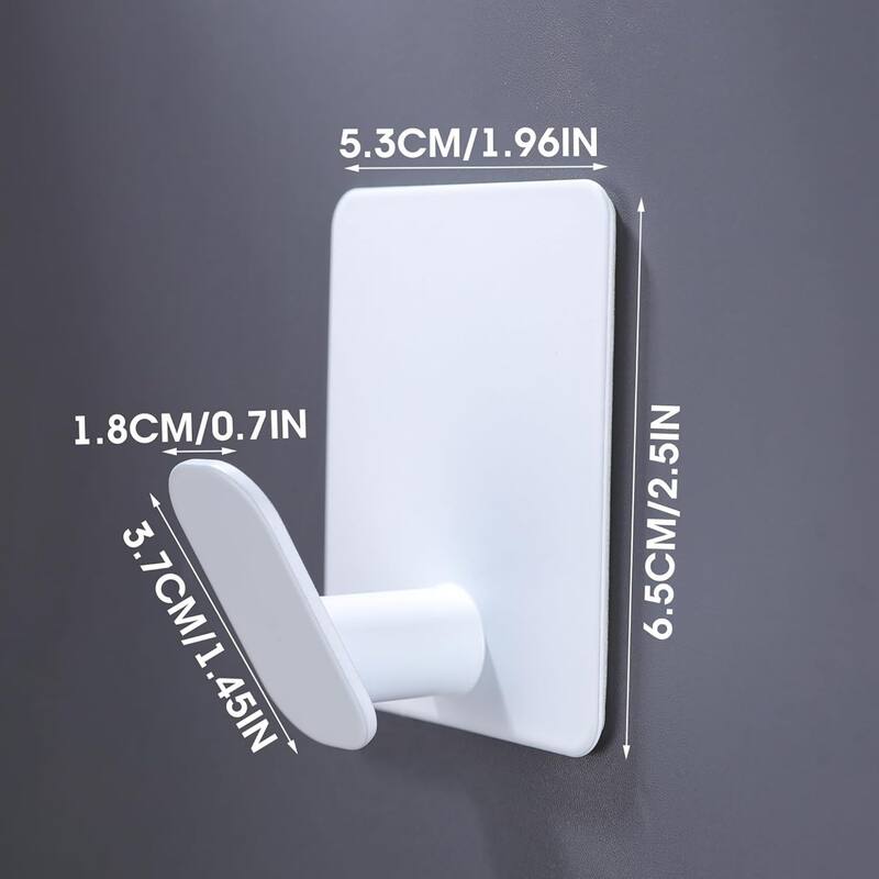 (Pack of 8) Adhesive Hooks Towel/Coat Hooks Stick to Bathroom or Kitchen