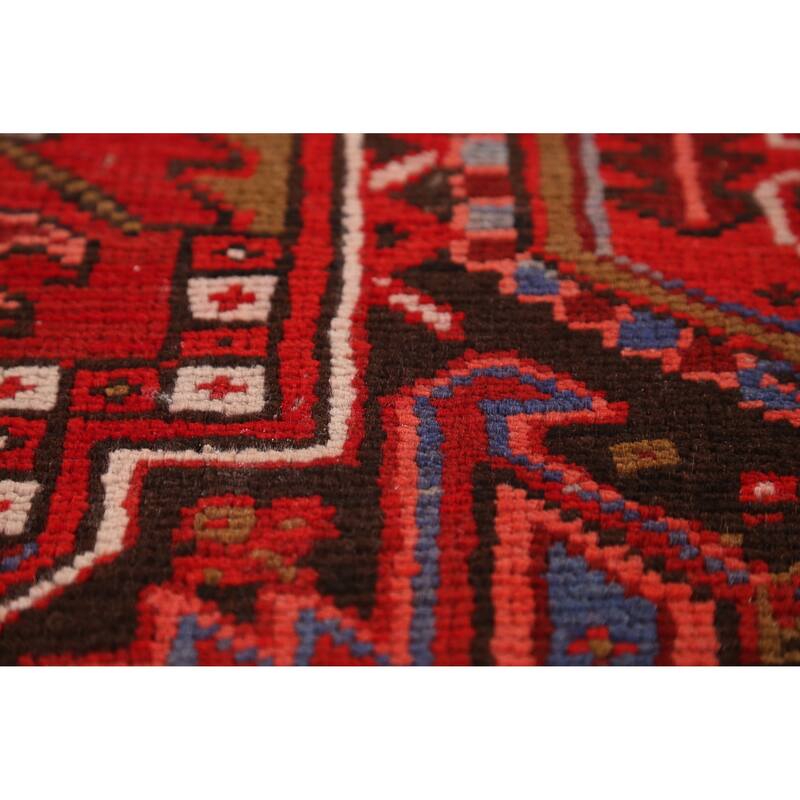 Hand Knotted Oriental 100% Wool Carpet Traditional Medallion Red Heriz Area Rug - 12' 1'' X 9' 9''