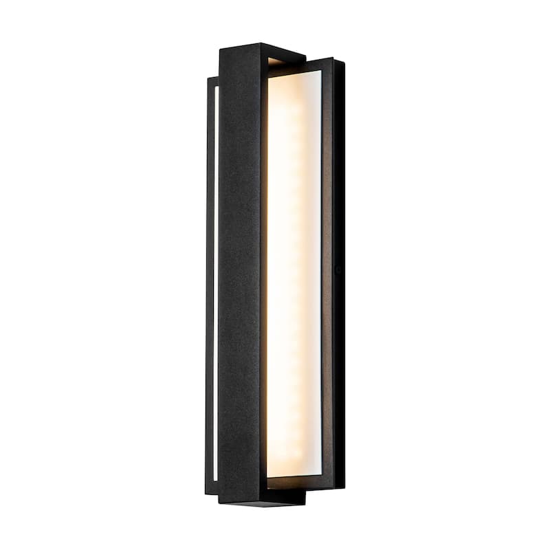 1-Light Modern Black Aluminum Integrated LED IP54 Waterproof Outdoor Wall Light - 13.5 in. H x 4.7 in. W x 2.6 in. D