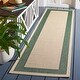 preview thumbnail 31 of 89, SAFAVIEH Courtyard Sherrie Border Indoor/ Outdoor Waterproof Patio Backyard Rug 2'3" x 8' Runner - Beige/Dark Green