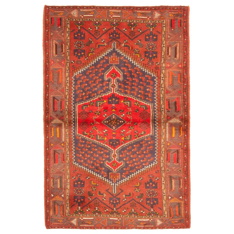 ECARPETGALLERY Hand-knotted Andelz Navy Wool Rug - 3'11 x 6'2