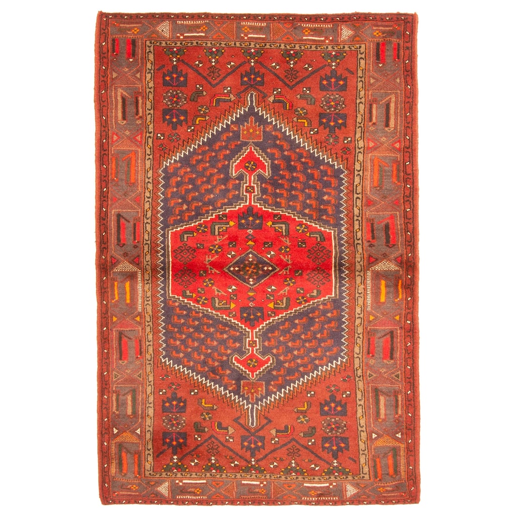 ECARPETGALLERY Hand-knotted Andelz Navy Wool Rug - 3'11 x 6'2