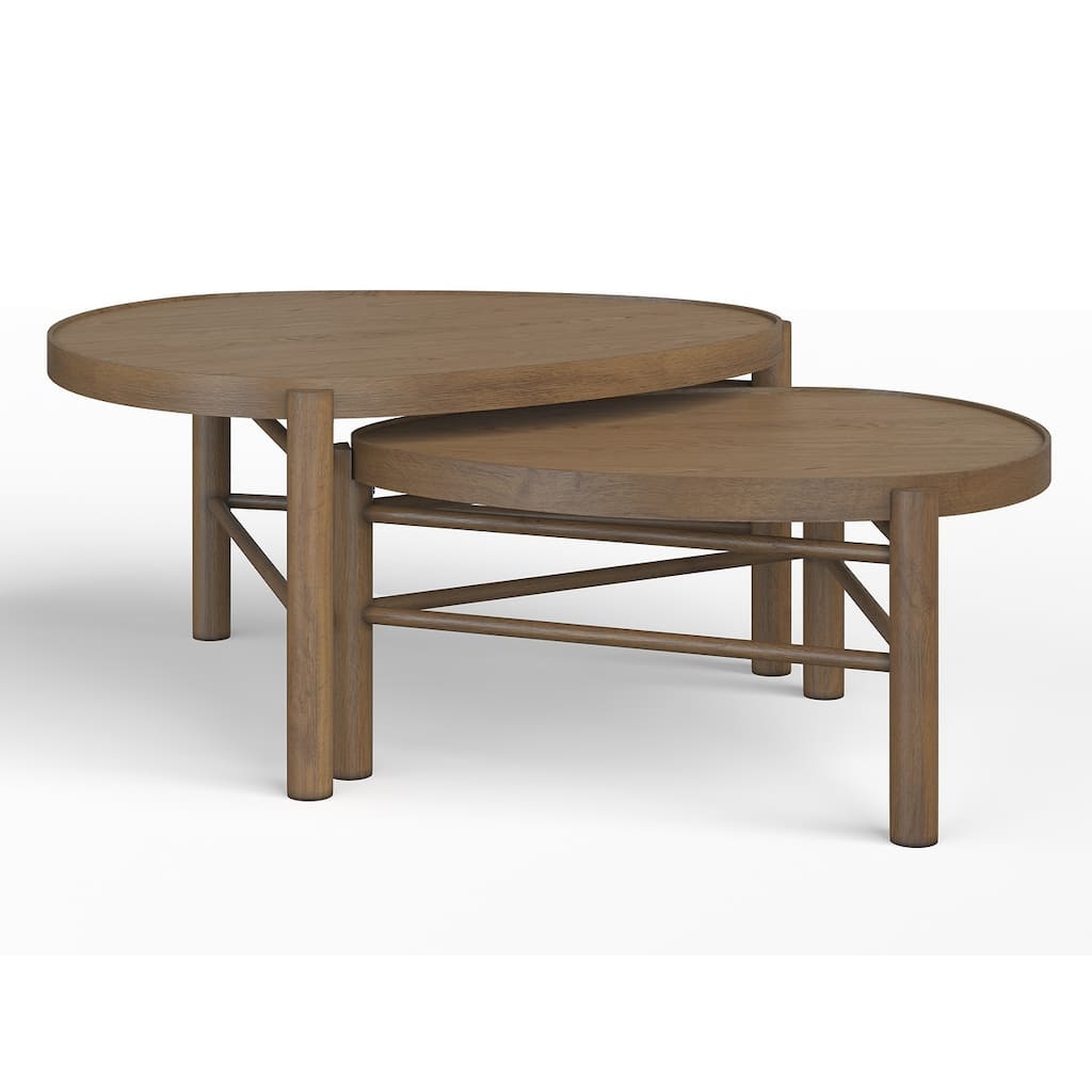 Magnussen Home Hadleigh Brown Honey Nesting Cocktail Table - 37''W x 31.5''D x 18''H