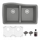 preview thumbnail 21 of 64, Karran Undermount Quartz 33 in. 50/50 Double Bowl Kitchen Sink Kit