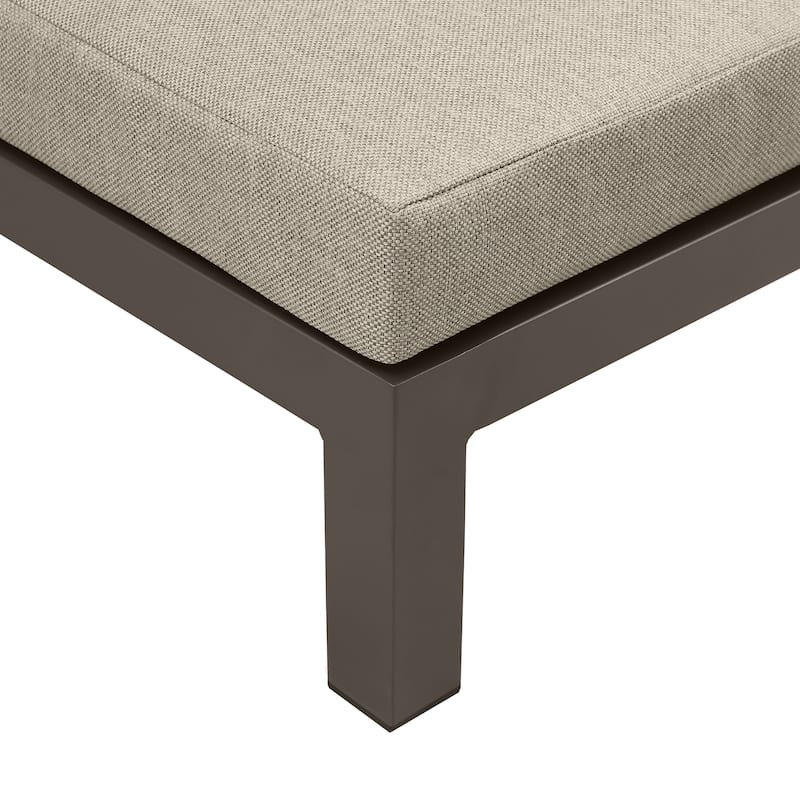 Benton Modern Aluminum Lounge Outdoor Double Chaise with Cushion