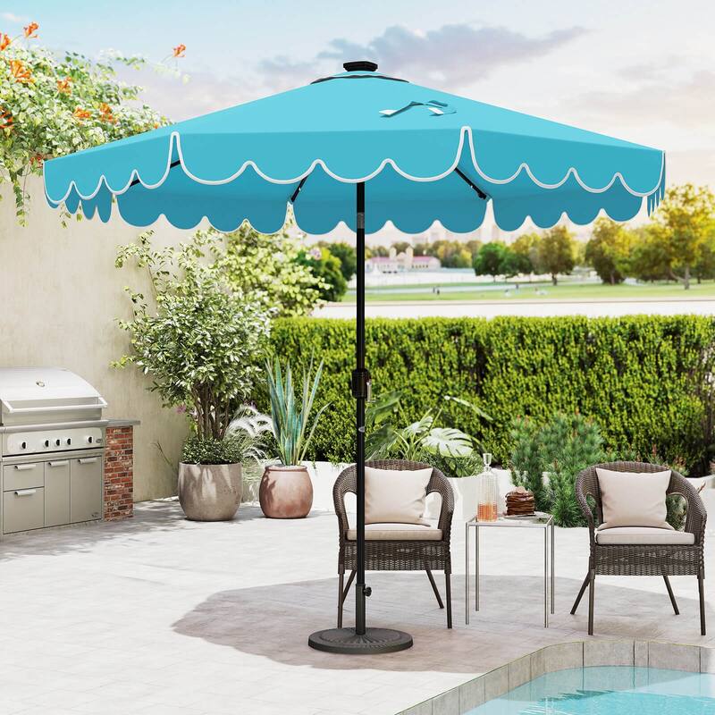 Costway 9.3 FT Solar Patio Umbrella Outdoor Market Sunshade with 24 - See Details