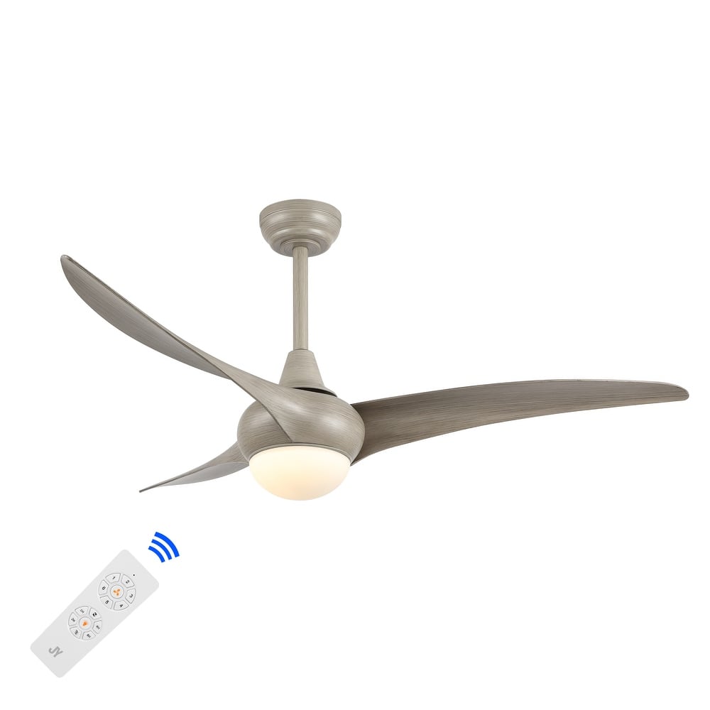 Raffles 52" 1-Light Vintage Iron/Plastic Mobile-App/Remote-Controlled 6-Speed Retro Swirl LED Ceiling Fan, by JONATHAN Y