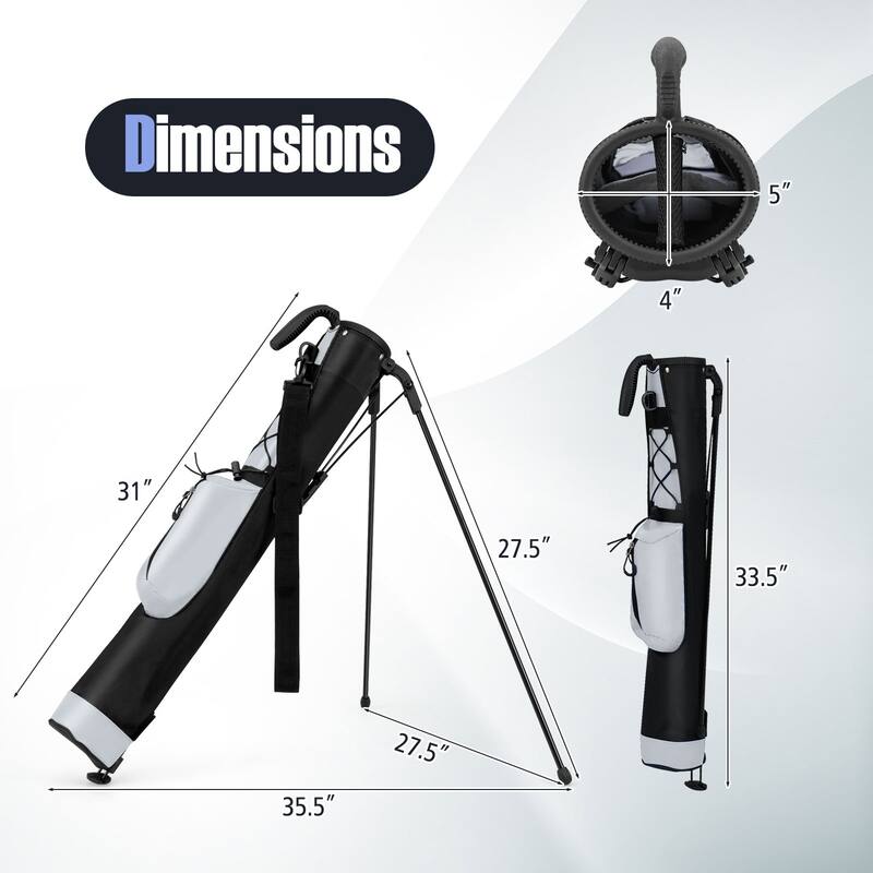 Gymax Lightweight Golf Stand Bag Par 3 & Executive Courses Carry Bag