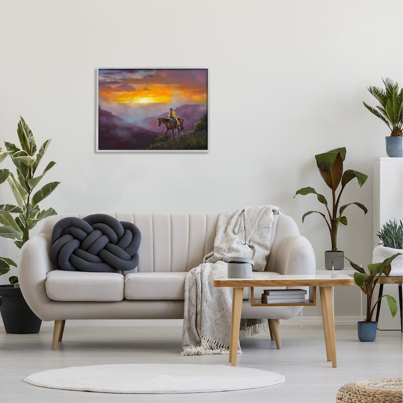 Stupell Traveling Southern Cowboy Mountain Valley Sunset Framed Wall Art, Design by Jack Sorenson - Multi-Color