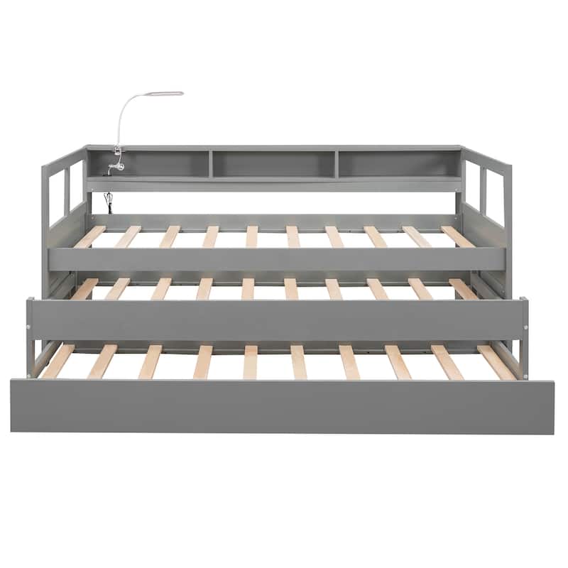 Twin Wood Daybed with Handy Trundle Bed