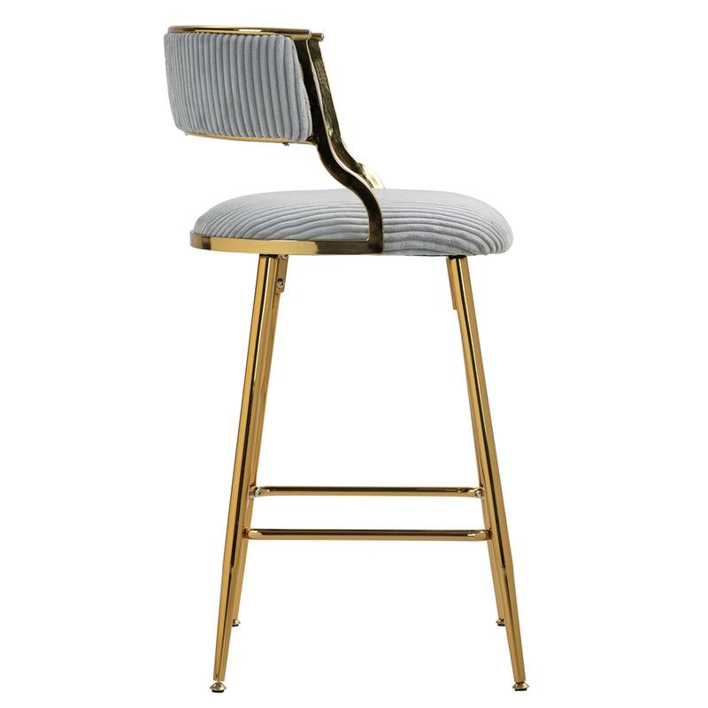 26'' Counter Height Bar Stools Corduroy Kitchen Island (Set of 2)