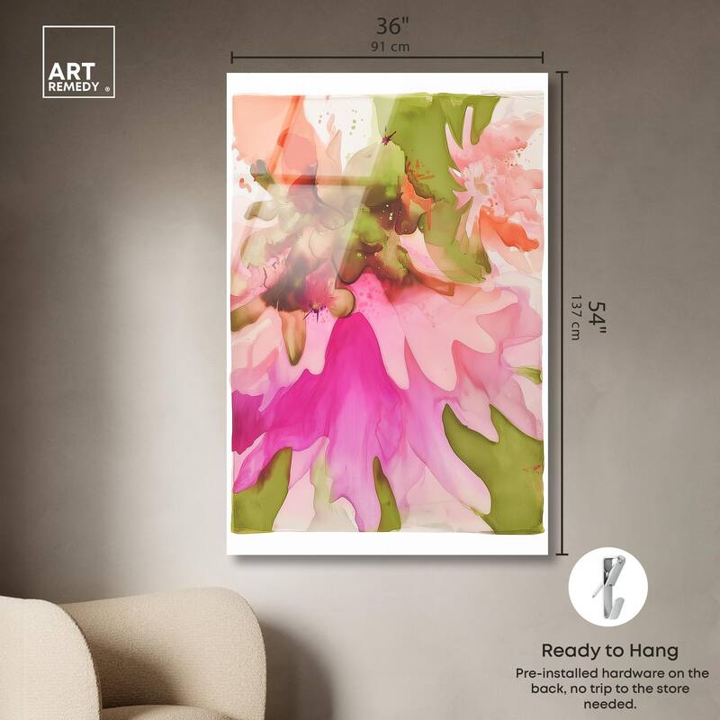 Vibrant Fluidity Floral I Acrylic by Art Remedy, Ready to Hang
