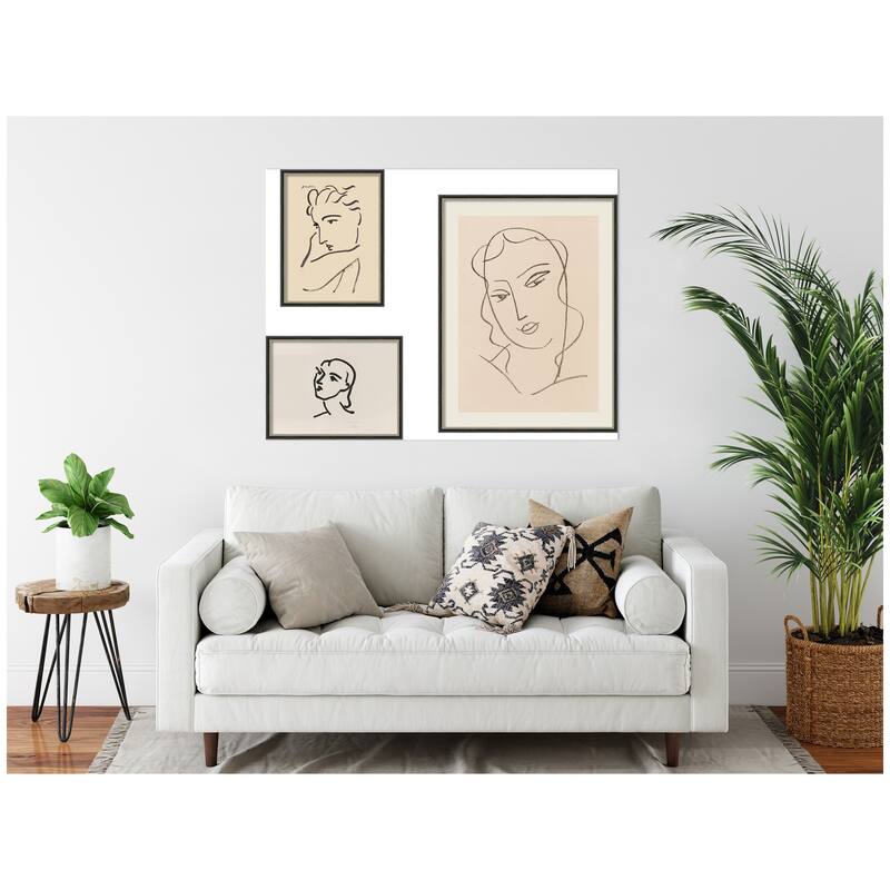 Kate and Laurel Henri Matisse Portrait 3 Piece Framed Wall Art Print Set by Nostalgia Prints