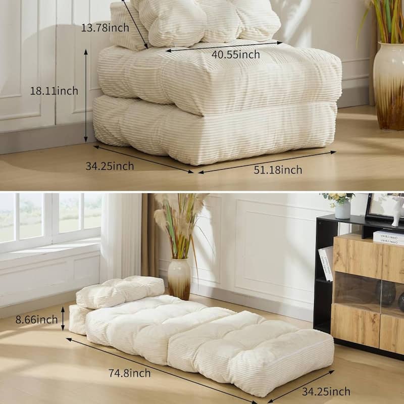 Folding Sofa Bed,Convertible Sleeper Chair with Pillow