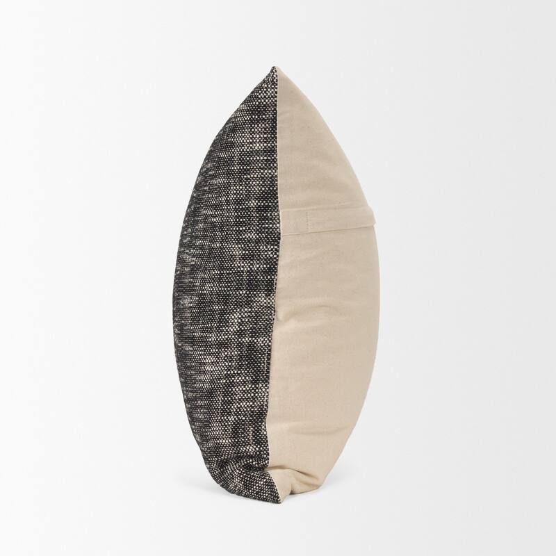 Jalia Cream and Black Cotton Decorative Lumbar Pillow Cover