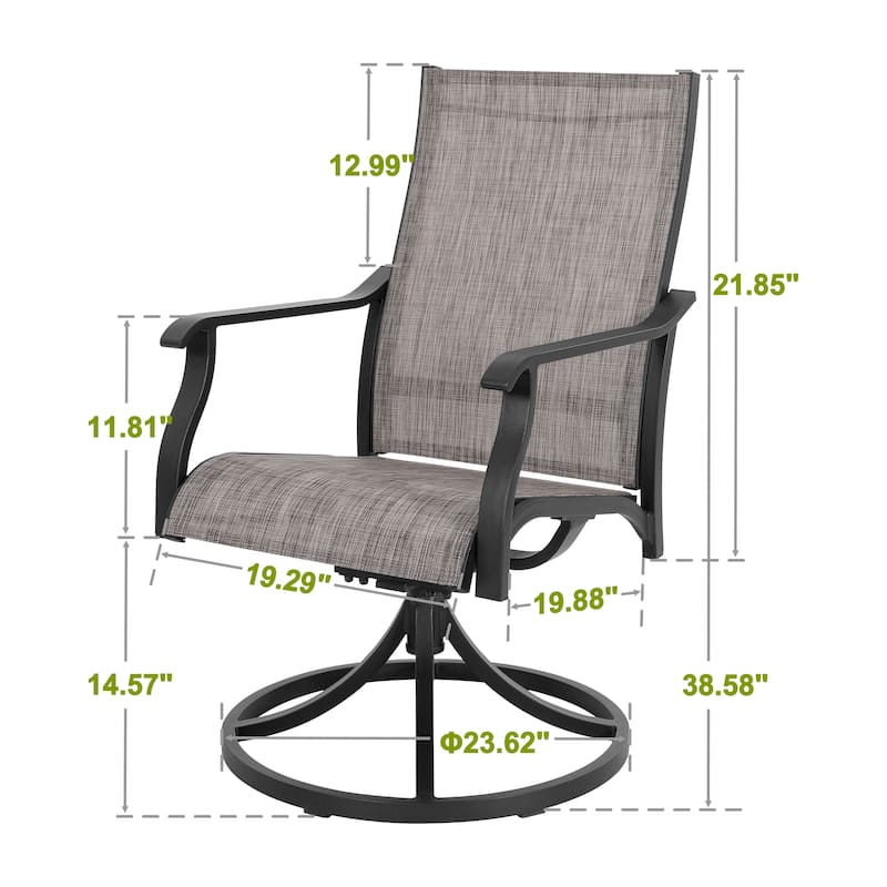 Nuu Garden Patio 2-Piece Textilene Swivel Chairs