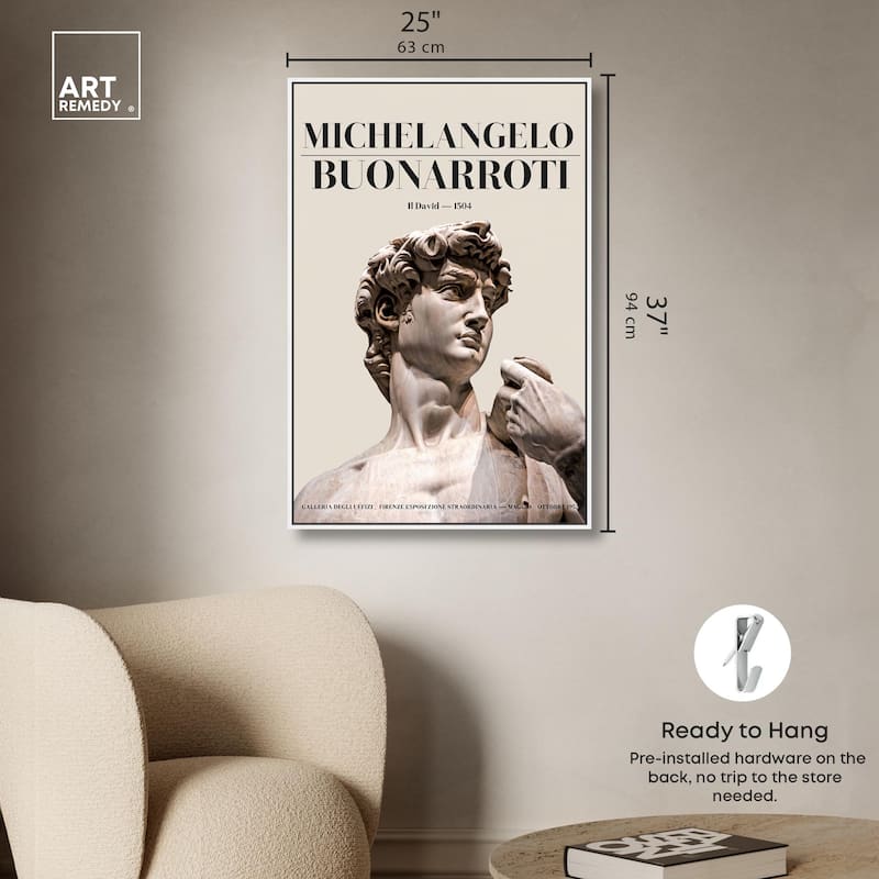 Gaze of Michelangelo's David Canvas by Art Remedy