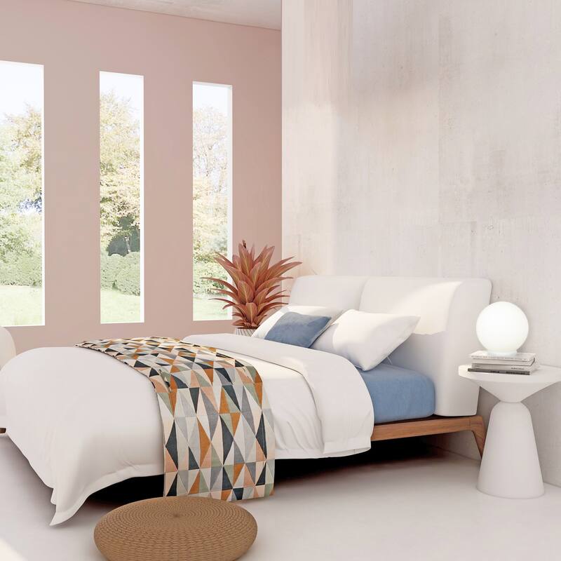 Eglo Rondo 1-Light White Round Table Lamp with Opal Frosted Glass