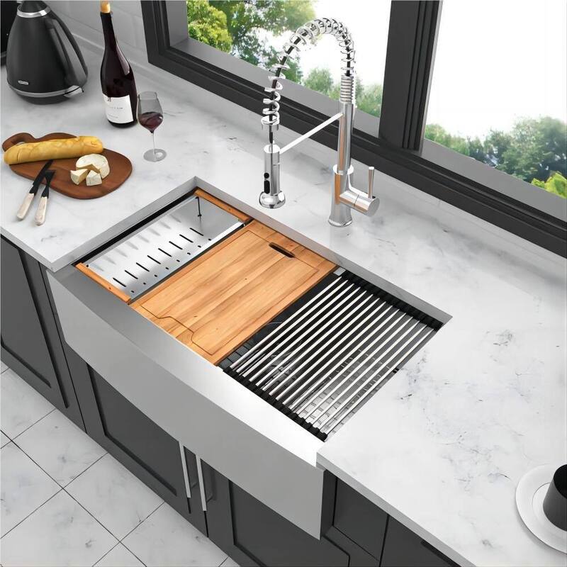 30 in 33 In 36 in Farmhouse and Apron Front Kitchen Sink Workstation