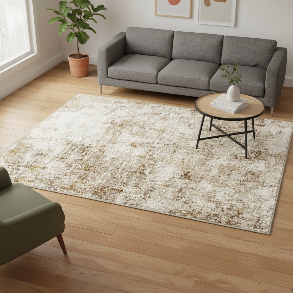 HomeRoots Abstract Modern Rectangle Area Rug