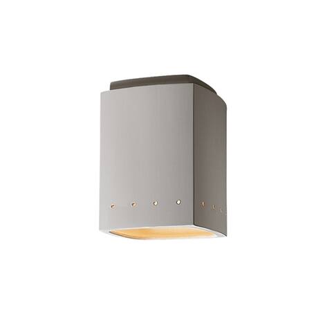 Justice Design Radiance 1-Light Bisque Rectangle with Perfs Flush-Mount