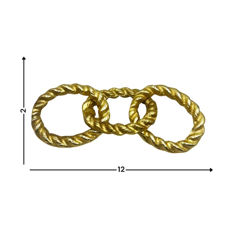 Decorative Handmade Aluminum Modern Chain Sculpture - 12 x 4.5 x 2 in