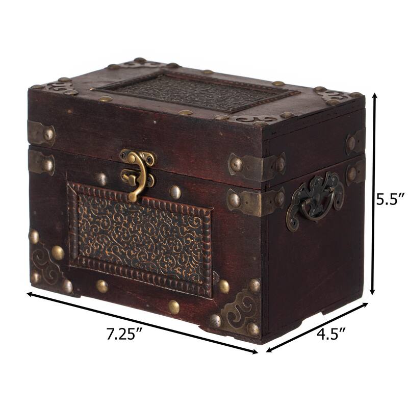 Decorative Vintage Wooden Index and Recipe Card Box – Rustic Organizer, Perfect Gift