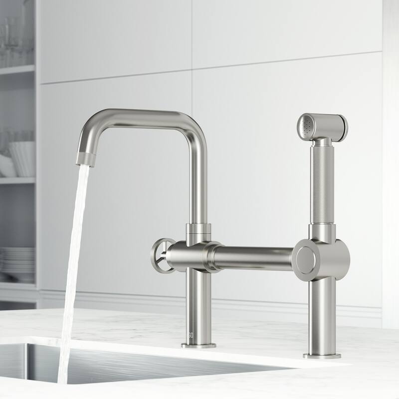 VIGO Cass 13" H Widespread Pull-Out Sprayer Kitchen Faucet