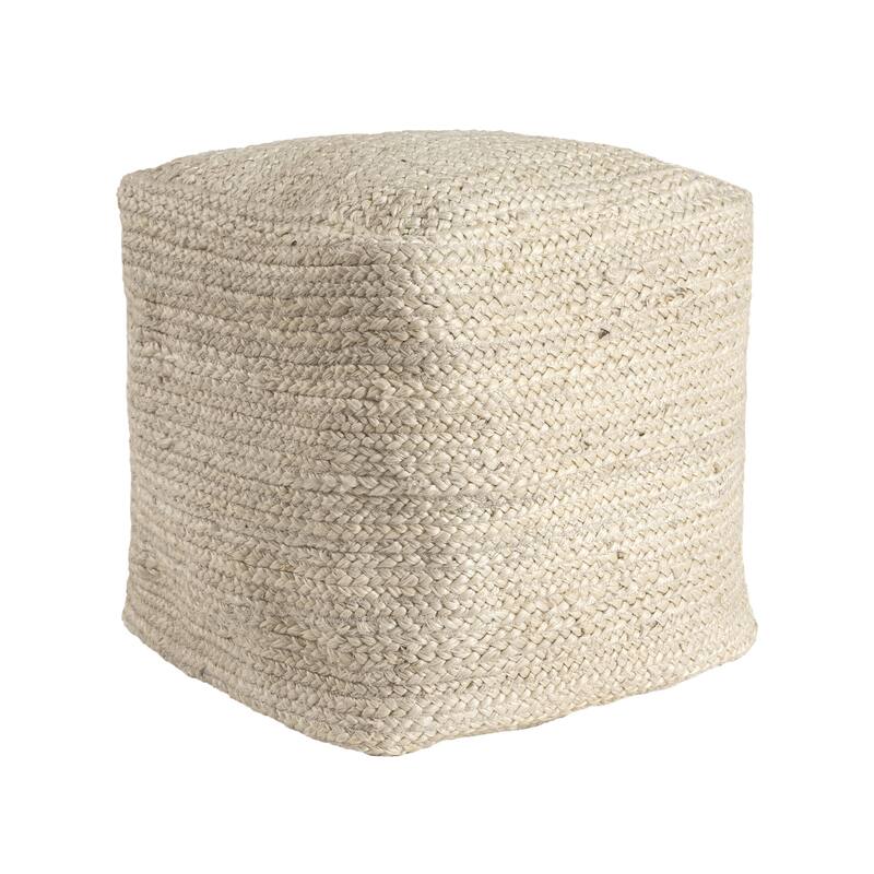 HomeRoots 18" Natural Braided Jute Pouf Ottoman