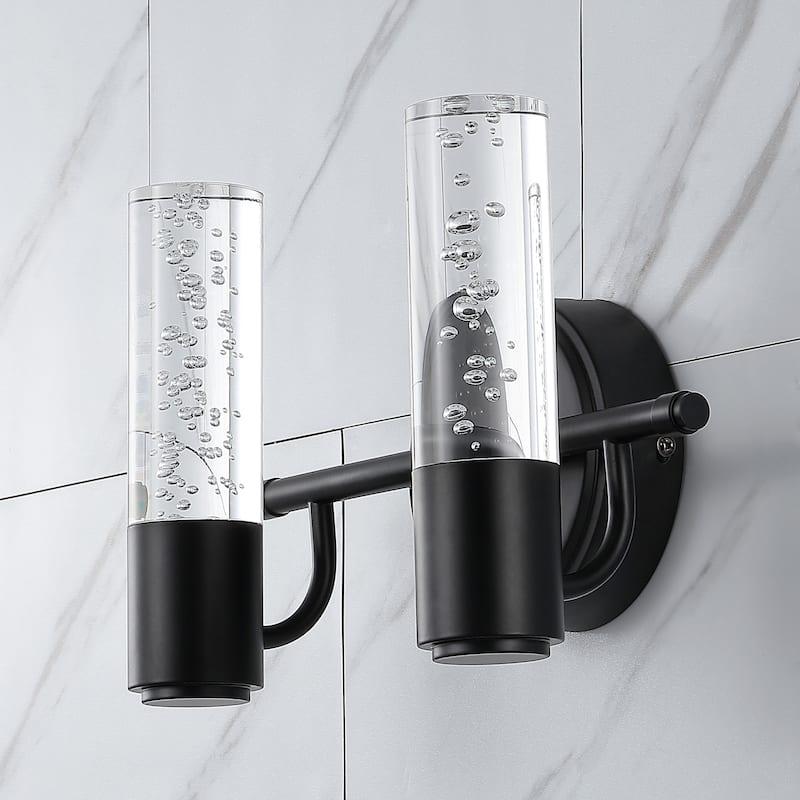 Alain Minimalist Modern Bubble Acrylic/Iron Integrated LED Vanity Light, by JONATHAN Y