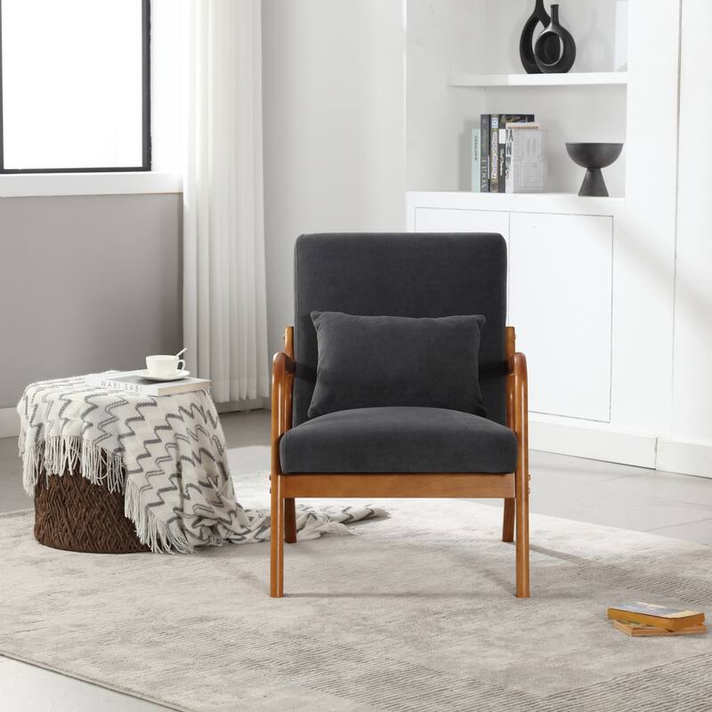 Modern Accent Chair Solid Wood Padding Lounge Armchairs - 23.23" * 29.53" * 30.71"