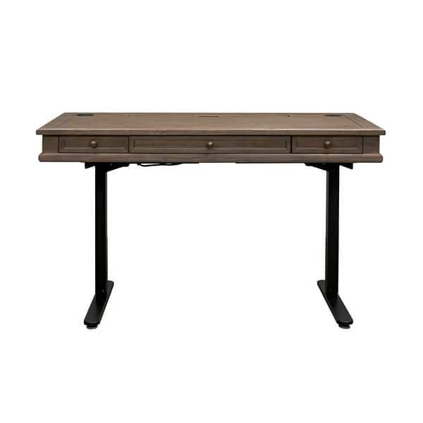 slide 2 of 18, Carson Wood Electronic Sit/Stand Desk, Standing Desk, Gray 60"W x 30"-45"H x 27"D - Weathered Gray