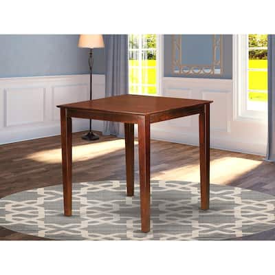 Counter Height Pub Table Set - 36 Inch Square Table, Oak Finish, Expansion Leaf