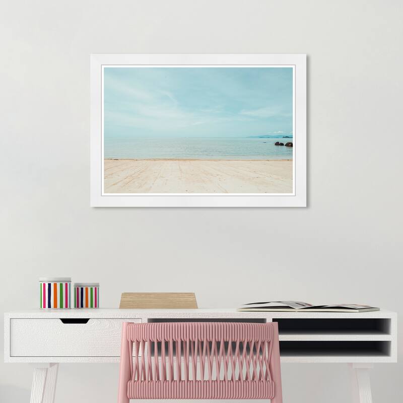 Wynwood Studio Prints Nature and Landscape Soft Pale Beach Blue and Light Blue Nautical & Coastal Wall Art Canvas Print - White