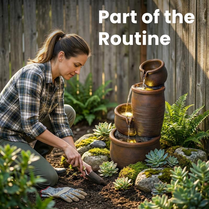 Polyresin Outdoor Hand Crafted Weather Resistant Fountain with LED Lights