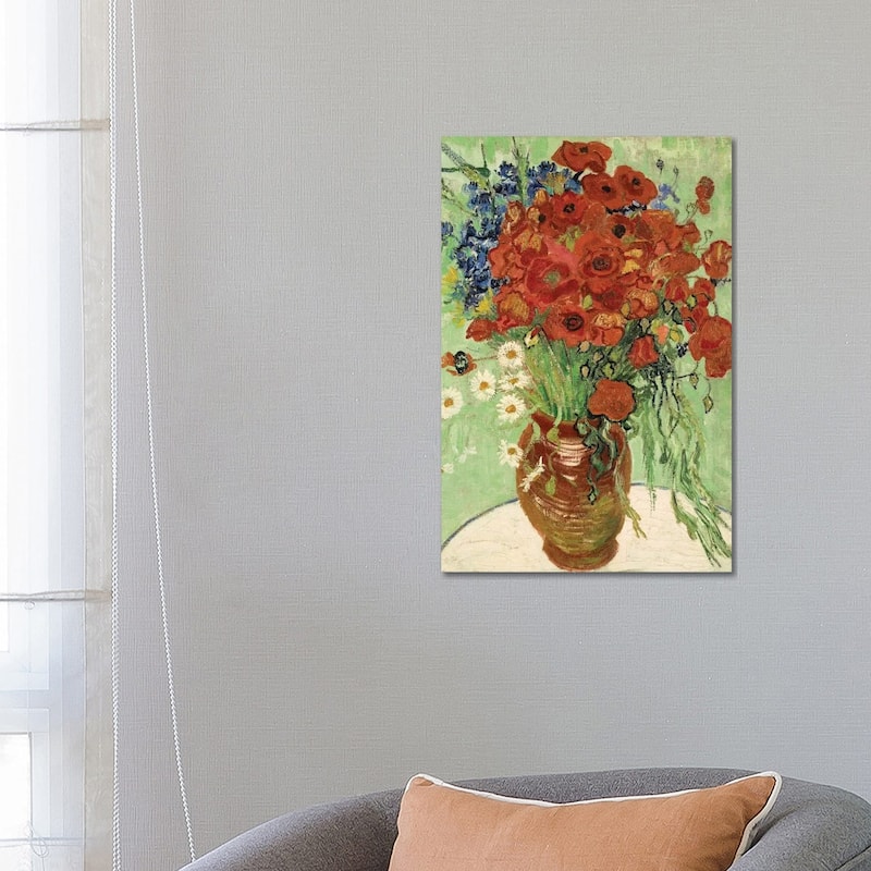 iCanvas "Vase with Daisies and Poppies" by Vincent van Gogh Canvas Print