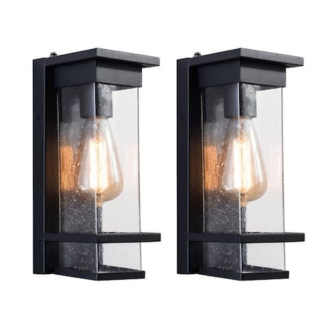 Maxax Black 11.69'' H Outdoor Flush Mount with Dusk to Dawn (Set of 2) - 11.7*4.5*4.9