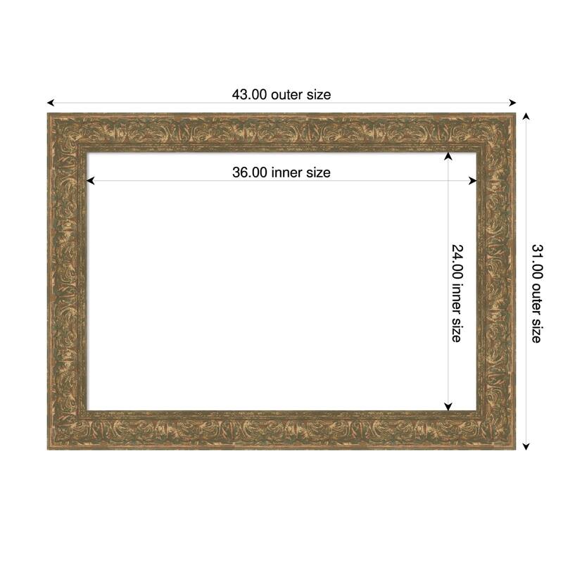 Luxe Framed Dry Erase Magnetic Board - 43 x 31 in - Luxe Bronze Gold