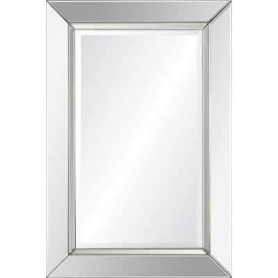 35" Clear Sleek Framed Rectangular Wall Mirror