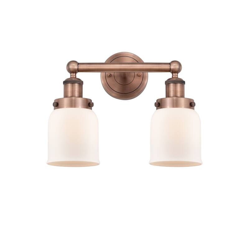 Innovations Lighting 616-2W-10-16 Bell Vanity Bell 2 Light 16" Wide - Antique Copper / Matte White