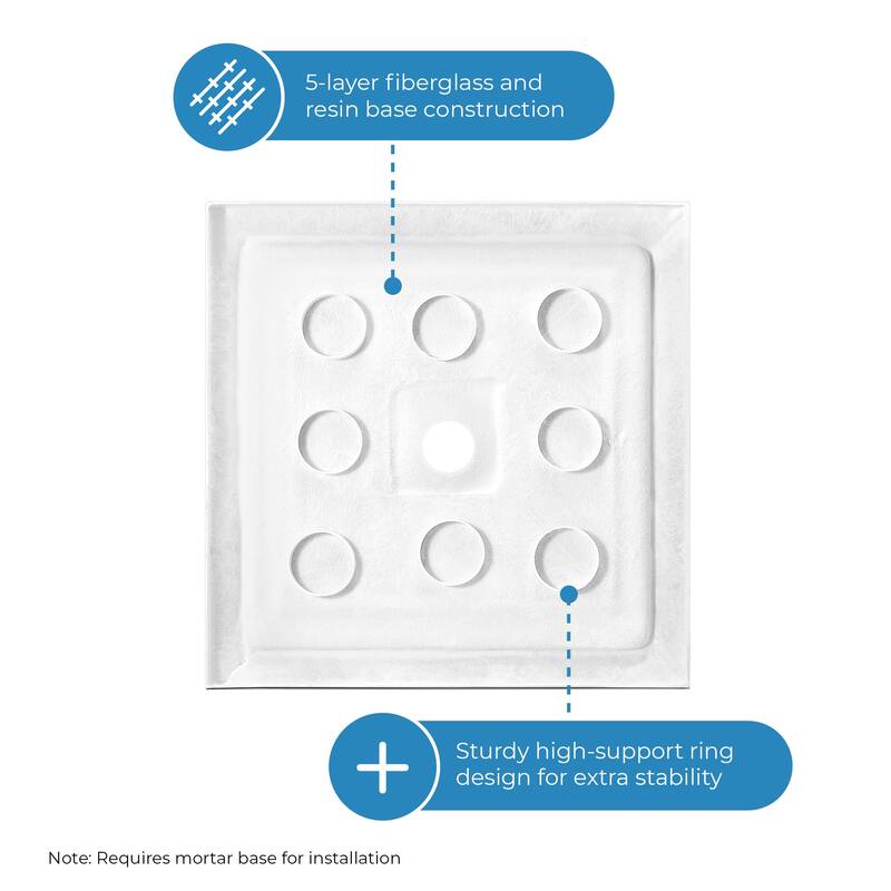 Adena White Shower Base 60x36 in white