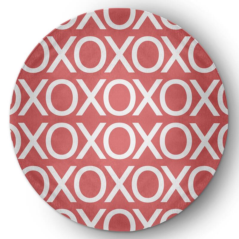 Hugs and Kisses Valentines Chenille Rug